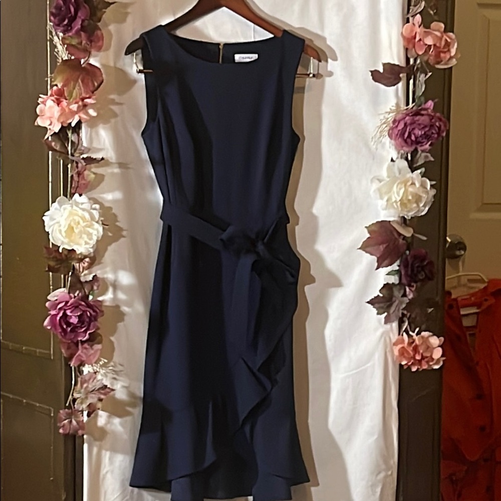 Elegant Navy Sleeveless Dress